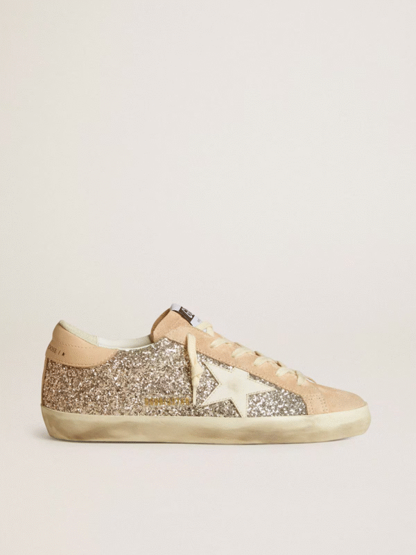 Golden Goose Super Star In Silver Glitter