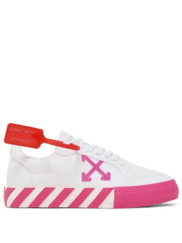 Off- White Low “Vulcanized” White Fuchsia