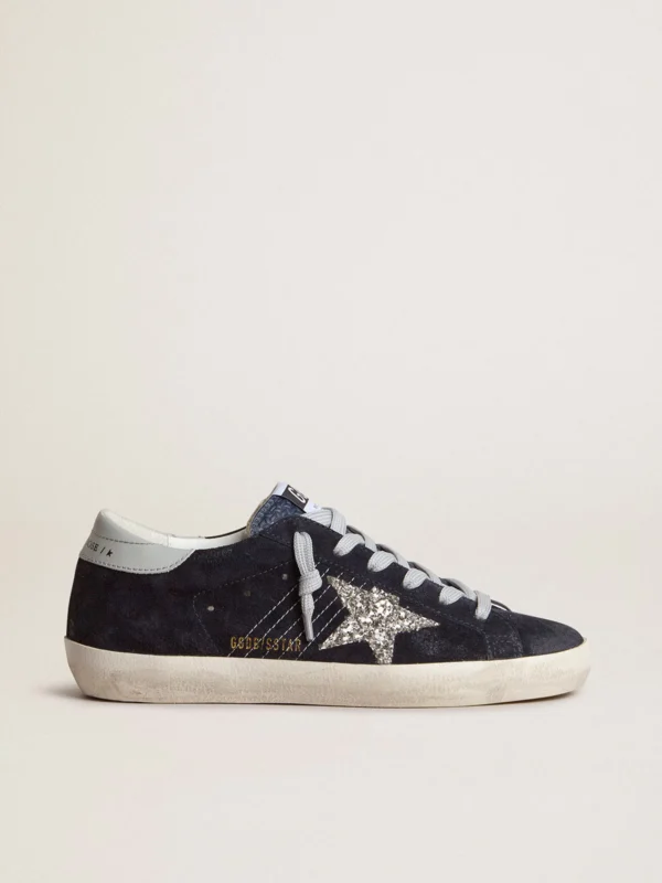 Golden Goose Super Star In Blue Suede