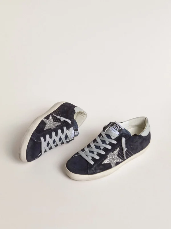 Golden Goose Super Star In Blue Suede - Image 2