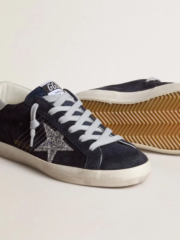 Golden Goose Super Star In Blue Suede - Image 3