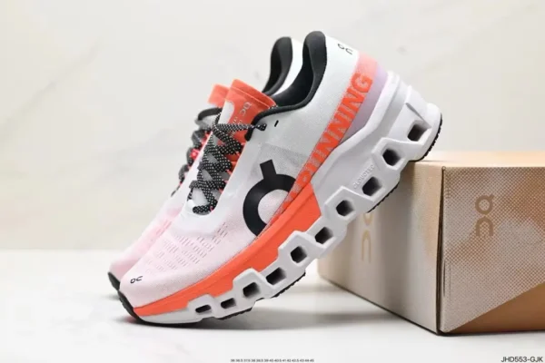 On Running Cloudmonster White Orange - Image 5