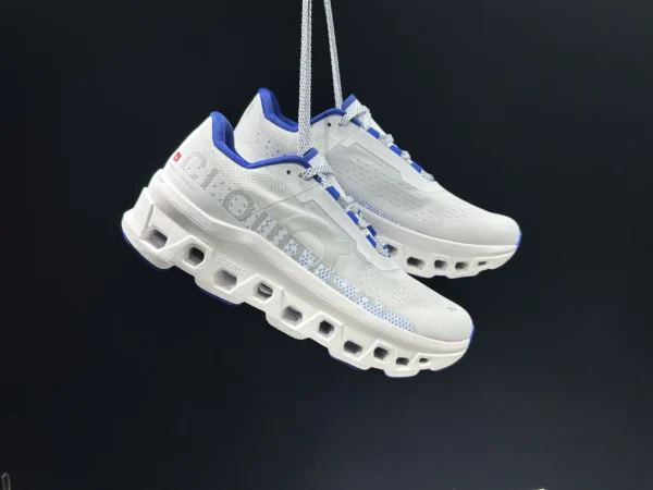 On Running Cloudmonster White Blue - Image 2