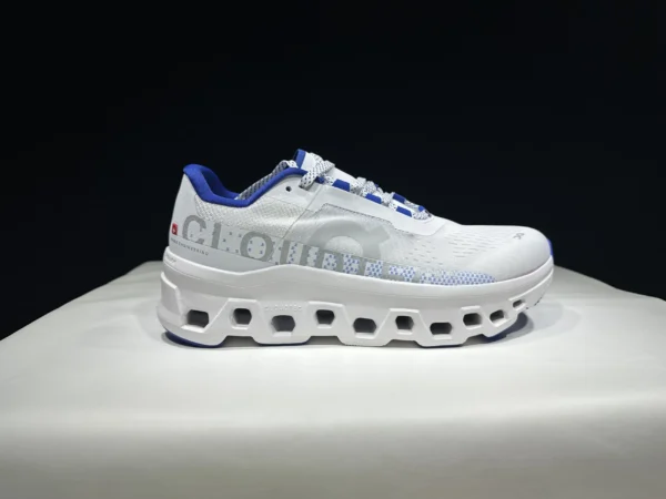 On Running Cloudmonster White Blue - Image 3
