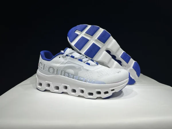 On Running Cloudmonster White Blue - Image 5