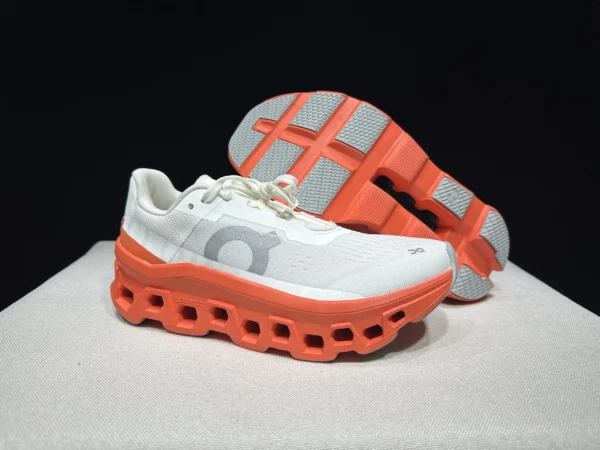 On Running Cloudmonster White Orange - Image 4