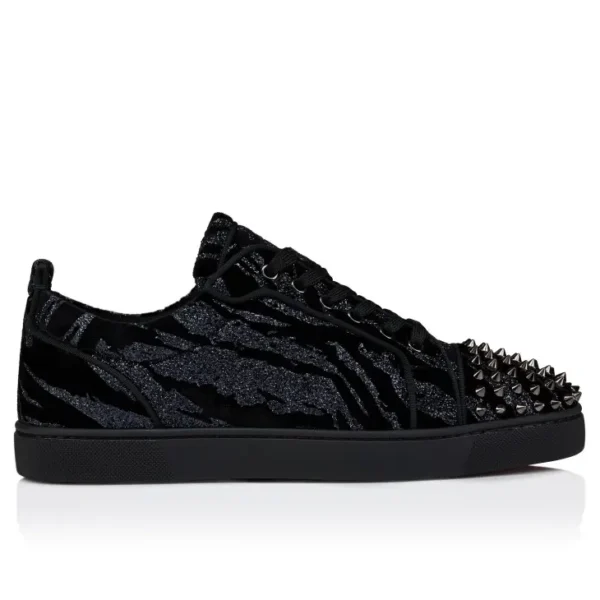 Christian Louboutin Spikes Low Black Glitter