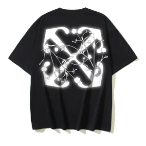 Off-White Playera Off-Flowers Black