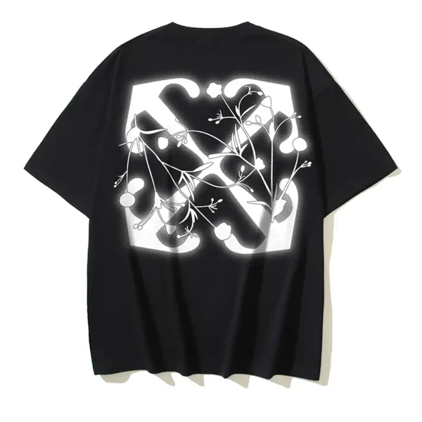 Off-White Playera Off-Flowers Black
