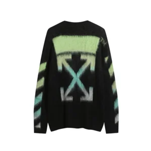 Off-White Sweater Brushed Arrows Mohair