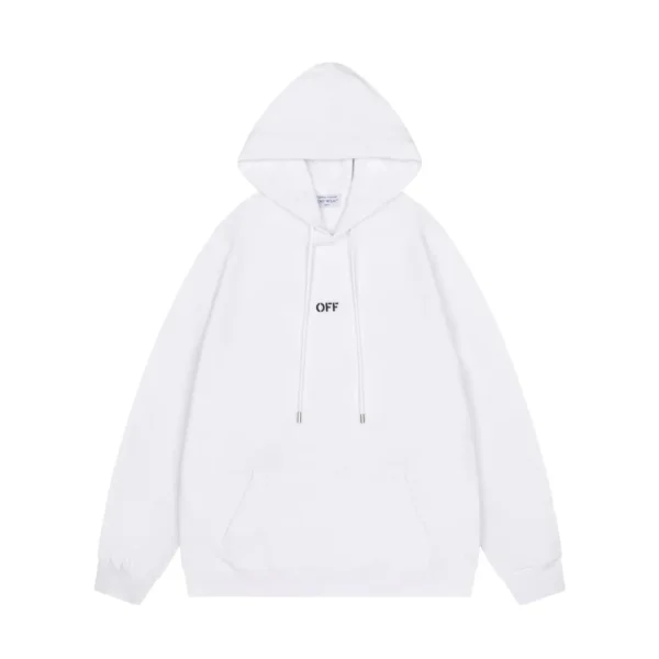 Off-White Hoodie Arrow Embroidered White - Image 2