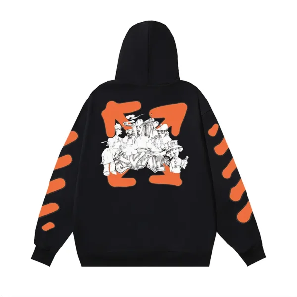 Off-White Hoodie Black Orange