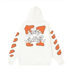 Off-White Hoodie White Orange