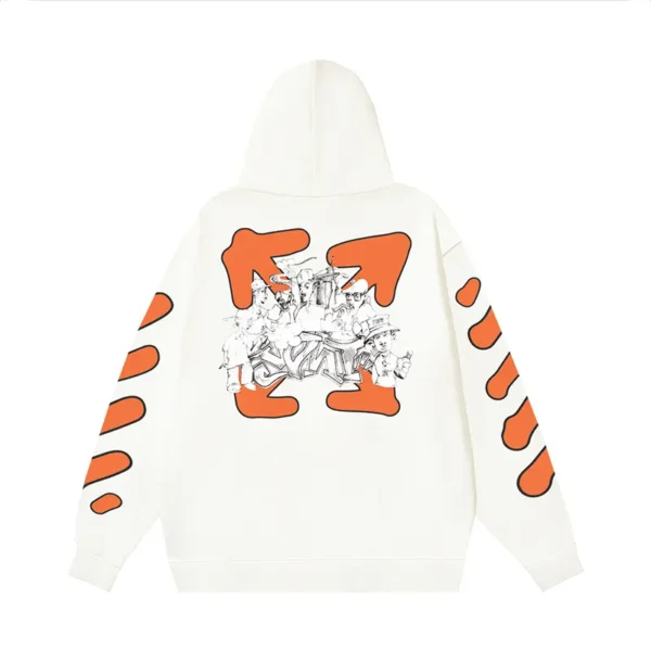 Off-White Hoodie White Orange