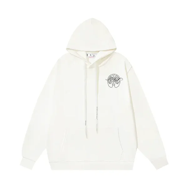 Off-White Hoodie Hand Arrow Boxy White - Image 2