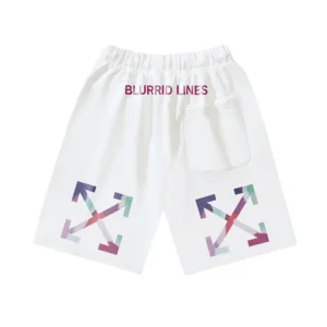 Off-White Shorts Blurrid Lines White