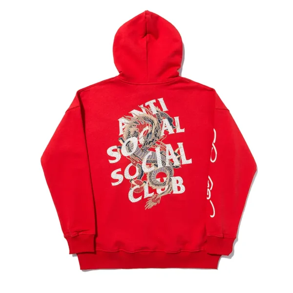 Anti Social Social Club Hoodie x Ed Hardy red