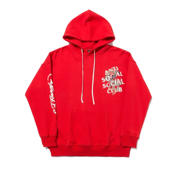 Anti Social Social Club Hoodie x Ed Hardy red - Image 2