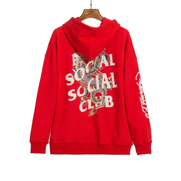 Anti Social Social Club Hoodie x Ed Hardy red - Image 4
