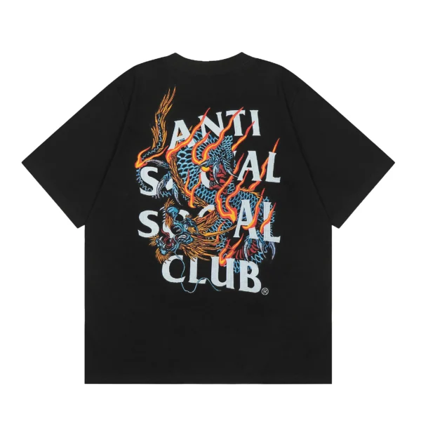 Anti Social Social Club T-Shirt  Flame Chinese Dragon