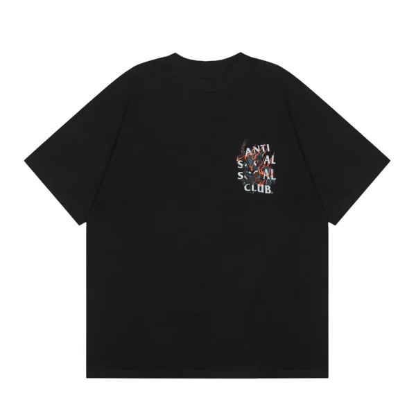Anti Social Social Club T-Shirt  Flame Chinese Dragon - Image 2